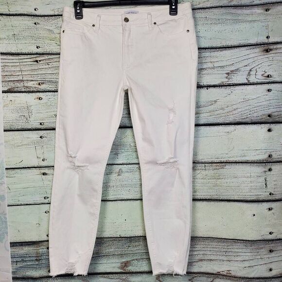 Silver Jeans Co. Most Wanted Skinny White Distressed Raw Hem W33 L27 - Picture 1 of 9